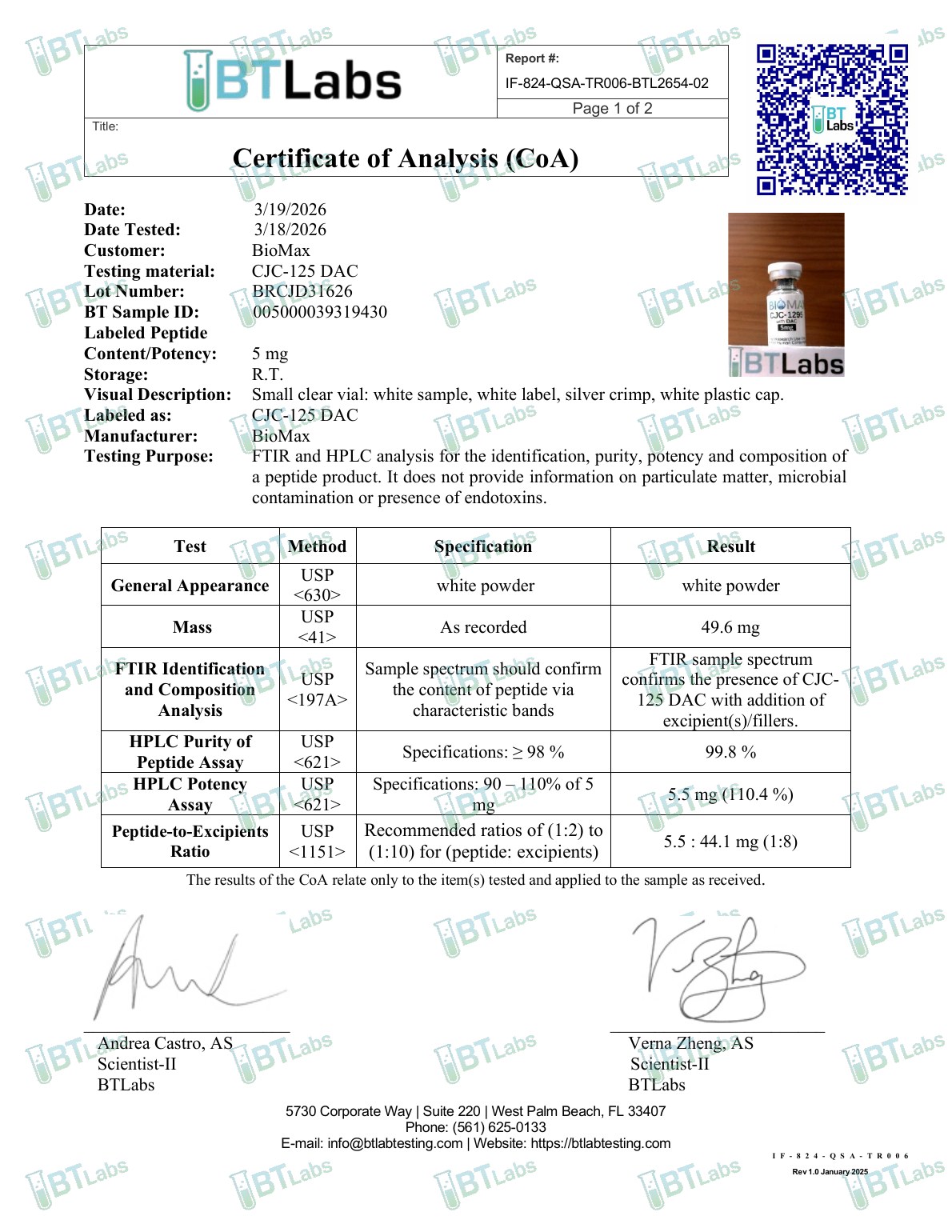 CJC (w/DAC) + Ipa (5/5) COA preview