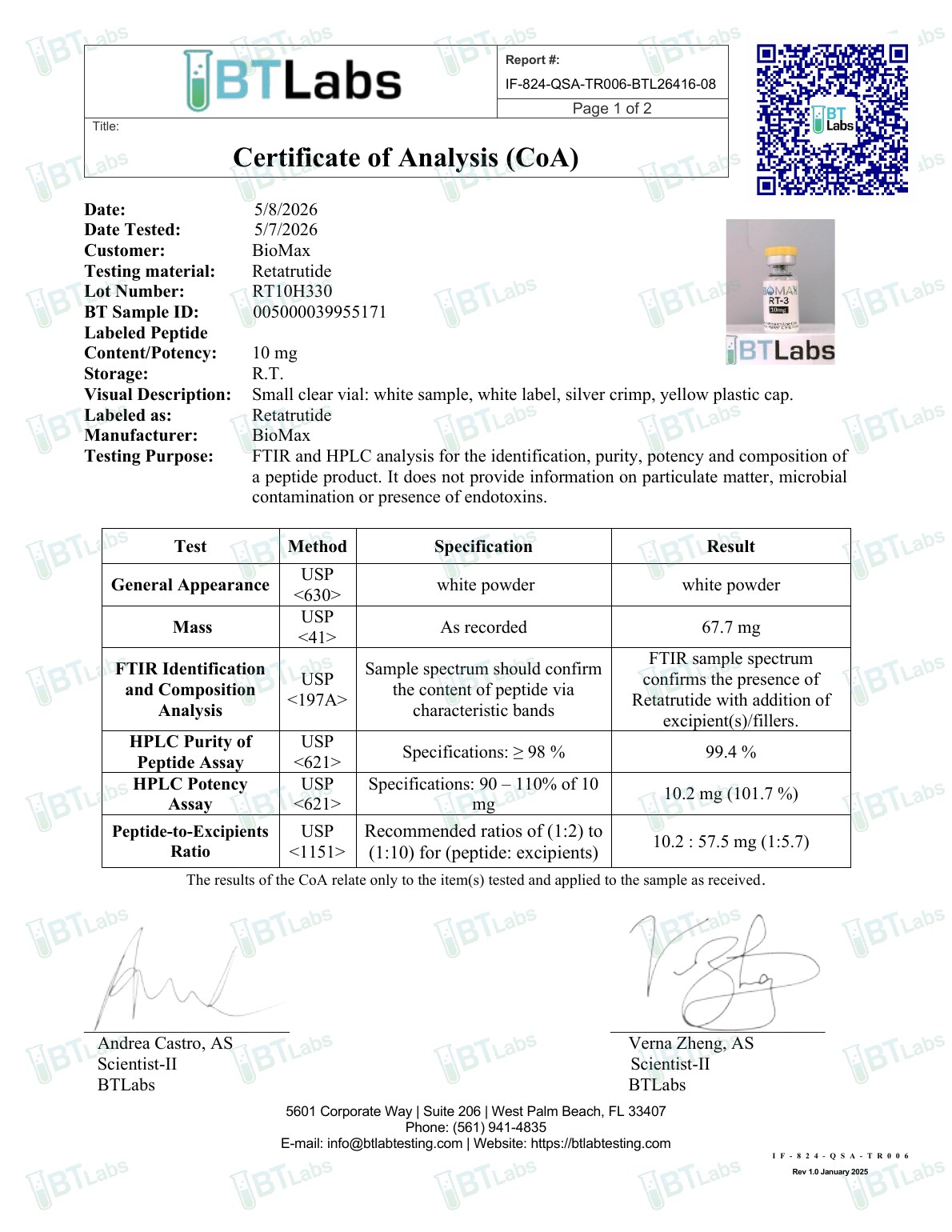 RT-MAX + 5-Amino (10/5) Stack COA preview